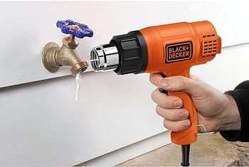 Black & Decker 1750W Corded 2 Mode Heat Gun for Stripping Paint Varnishes and Adhesives KX1650-B5 - Orange, Black