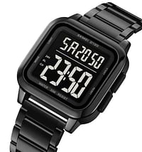 SKMEI 2133 Waterproof Stainless Steel Digital Men's Watch 40 mm - Black