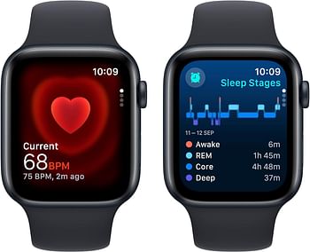 New Apple Watch SE 2nd Gen, 2023 GPS 40mm Smartwatch with Midnight Aluminum Case with Midnight Sport Band S/M. Fitness & Sleep Tracker, Crash Detection, Heart Rate Monitor, Water Resistant