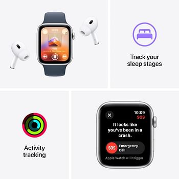 New Apple Watch SE 2nd Gen, 2023 GPS 40mm Smartwatch with Midnight Aluminum Case with Midnight Sport Band S/M. Fitness & Sleep Tracker, Crash Detection, Heart Rate Monitor, Water Resistant