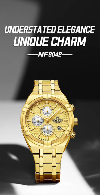 NAVIFORCE NF8042 Multi-function Chronograph Watch Fashion Waterproof Luxury Gift Luminous Men’s Watch - S\B\S