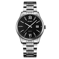 SKMEI 2158 Men Fasion Quartz Watch Business 30M Waterproof Date 37.3mm Watch - Silver