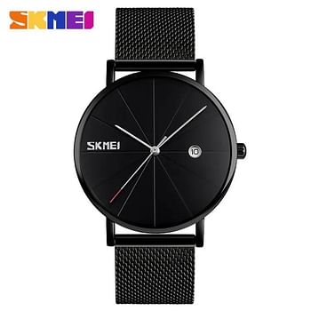 Skmei 9183 men simple watch  steel band waterproof - Silver and Blue