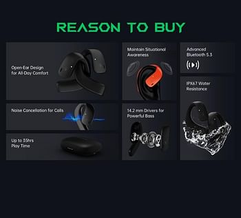 Black Shark T20 Open Ear Wireless Earphone Black