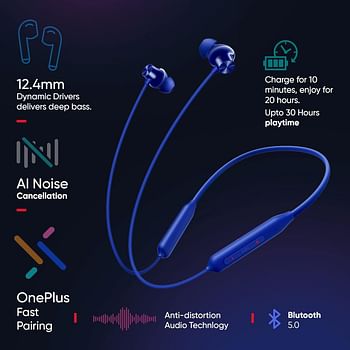 OnePlus Bullets Wireless Z2 Series Earphones - Beam Blue