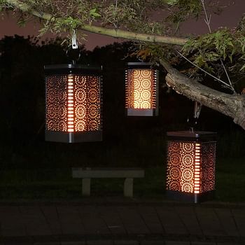 Solar Lantern Hanging Outdoor Hanging Solar Garden Lights Decorative Retro Waterproof Solar Lamp for Patio Yard Pathway Terrace