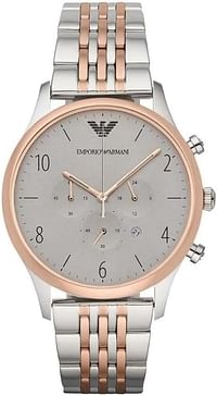 Emporio Armani AR1864 Men's Quartz Watch, Analog Display and Stainless Steel Strap 43mm - Multicolor