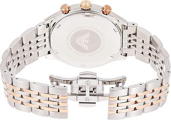 Emporio Armani Men's Ar1998 Dress Two Tone Watch Analog Display 43mm - Silver