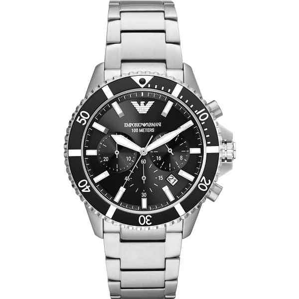 Emporio Armani Watch Men Diver AR11360 - Silver Black