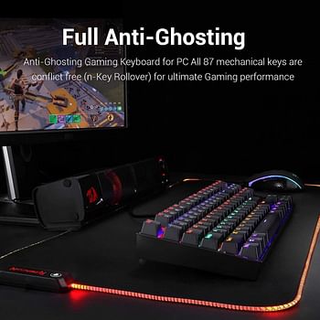 لوحة مفاتيح ميكانيكية للألعاب Redragon KUMARA K552-RGB - اسود