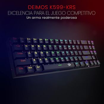 Redragon Wireless Mechanical Gaming 60% Compact 70 Key Tenkeyless RGB Backlit Computer Keyboard with Red Switches for Windows PC Gamers