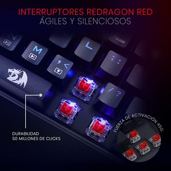 Redragon Wireless Mechanical Gaming 60% Compact 70 Key Tenkeyless RGB Backlit Computer Keyboard with Red Switches for Windows PC Gamers