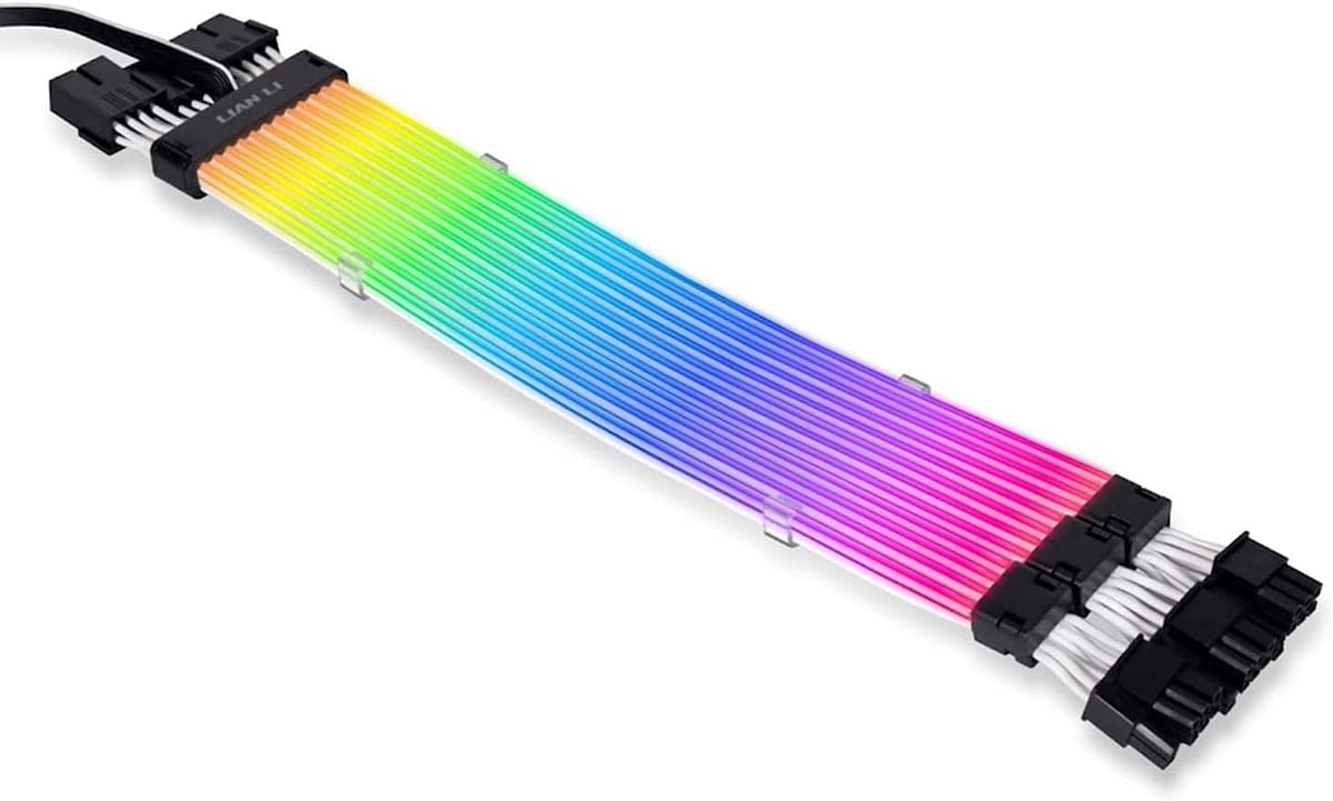 LIAN LI Strimer Plus V2 Triple 8 Pin (PW12-PV2) -Addressable RGB VGA Power Cable (No Controller Included) -for Triple 8 PIN GPU Connector, PW12-PV2 Black