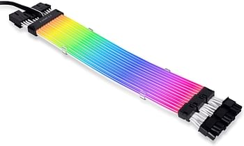 LIAN LI Strimer Plus V2 Triple 8 Pin (PW12-PV2) -Addressable RGB VGA Power Cable (No Controller Included) -for Triple 8 PIN GPU Connector, PW12-PV2 Black