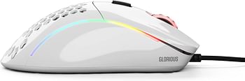 Glorious Gaming Mouse - Glorious Model D Minus Honeycomb Mouse - Superlight RGB PC Mouse - 62 g - Glossy White Wired Mouse