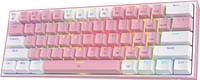 Redragon K617 Fizz 60% Wired RGB Gaming Keyboard, 61 Keys Compact Mechanical Keyboard w/White and Pink Color Keycaps, Linear Red Switch, Pro Driver/Software Supported