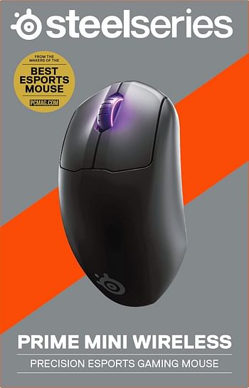 SteelSeries Prime Mini Wireless - Esports Performance Wireless Gaming Mouse - 100 Hour Battery - Magnetic Optical Switches -  Mini Form Factor - Black