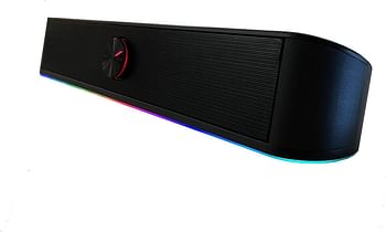 Twisted Minds RGB 2.0 Desktop Soundbar, 2.0 Channel Computer Speaker with Dynamic Lighting Bar Audio-Light Sync/Display, Touch-Control Backlit with Volume Knob, USB Powered w/ 3.5mm Cable