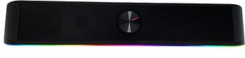 Twisted Minds RGB 2.0 Desktop Soundbar, 2.0 Channel Computer Speaker with Dynamic Lighting Bar Audio-Light Sync/Display, Touch-Control Backlit with Volume Knob, USB Powered w/ 3.5mm Cable