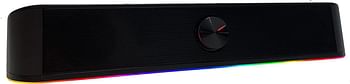 Twisted Minds RGB 2.0 Desktop Soundbar, 2.0 Channel Computer Speaker with Dynamic Lighting Bar Audio-Light Sync/Display, Touch-Control Backlit with Volume Knob, USB Powered w/ 3.5mm Cable