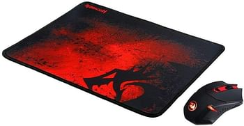 Redragon Wireless Gaming Mouse PLUS Large Gaming Mouse Pad Combo for PC Gamer, RED LED Backlit Cordless 2400 DPI Gaming Mouse and Mouse Pad, Redragon M601WL-BA Gaming Essential Combo