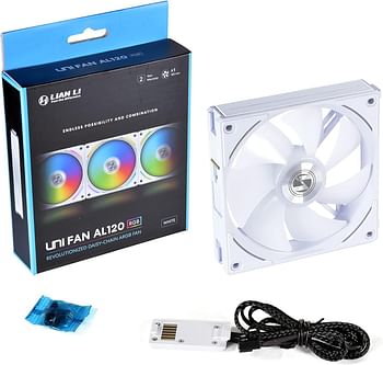 Lian Li Uni Fan Al Al120 Rgb Daisy Chain Argb 120Mm Uf-Al120-1W White X1