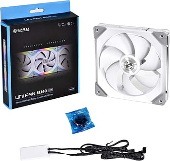 Lian Li Uni Fan Sl140 Single Pack White Without Controller (Compatible With Sl120 3 Pack Or Sl140 2 Pack Only) (Sl140-1 White Cooler)