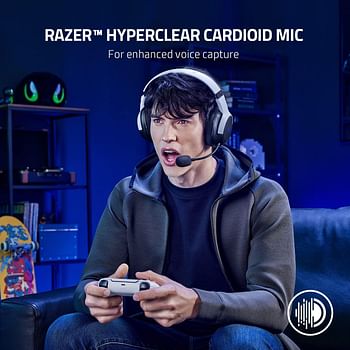 Razer Kaira X for Playstation - Wired Headset for Playstation 5 (TriFroce 50 mm Drivers, HyperClear Cardioid Mic, Flowknit Memory Foam Ear Cushions, Mic Mute Button, Volume Slider) Black-White