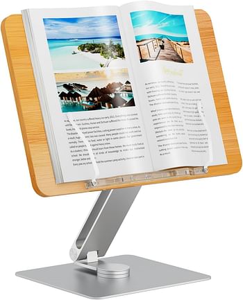 UPERGO Tomtoc AP-2DW Angle Adjustable Reading Book Stand, Bookrest Holder for Textbook - Silver