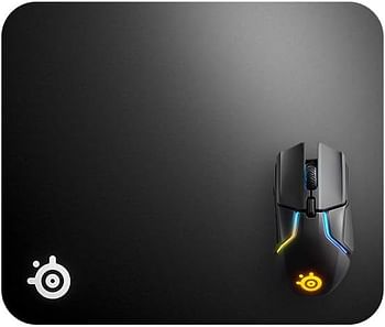 SteelSeries QcK Hard Gaming Mouse Pad - Enhanced Surface Texture - Optimized For Gaming Sensors - Durable Multi-layer construction - Size M (320 x 270 x 6mm) - Black