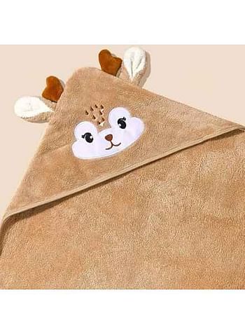 We Happy Hooded Baby Bath Towels, Cute Soft Cartoon Animal Design for Toddler Newborns Infants Perfect Baby Shower Gift - Brown