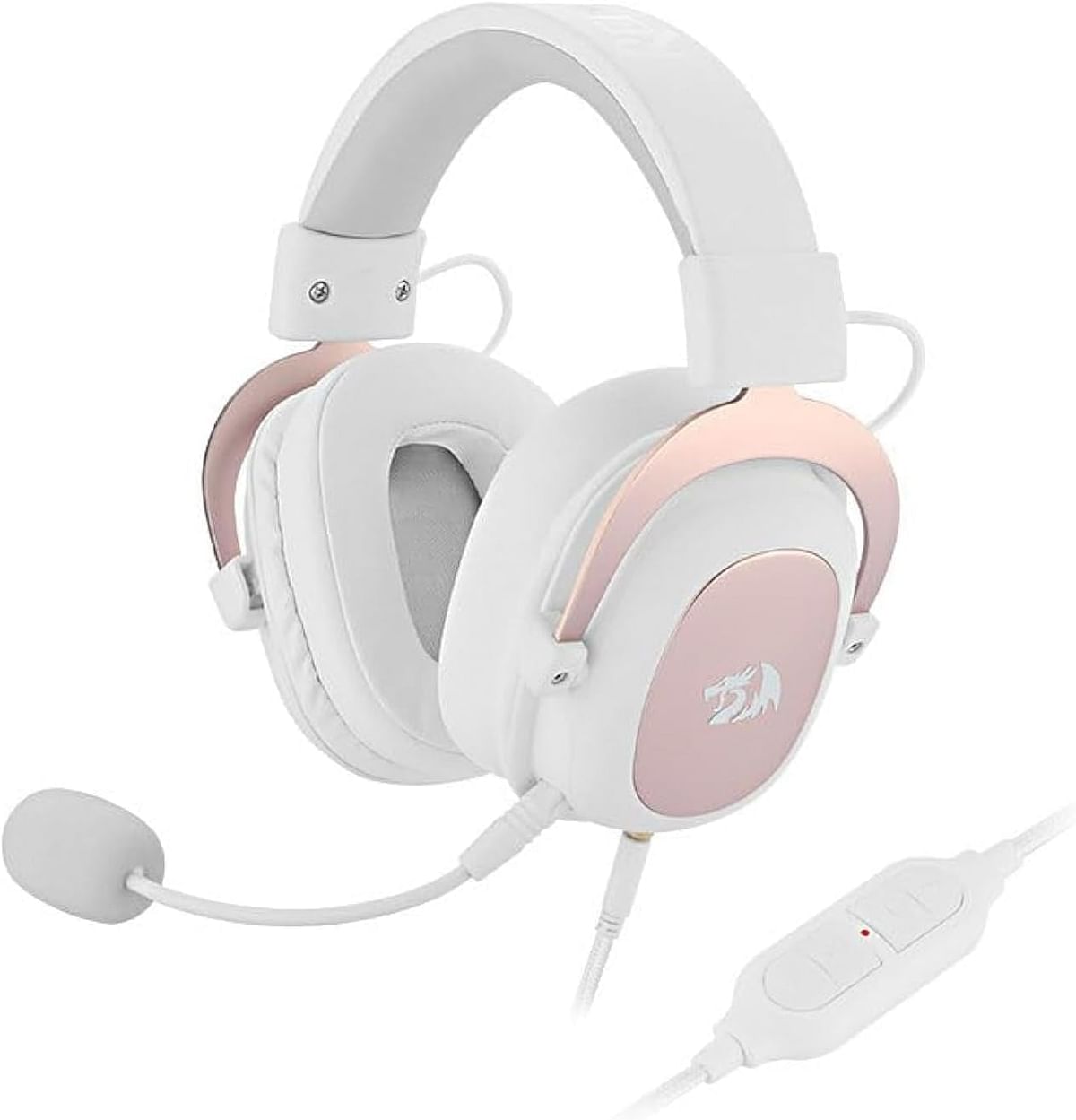 Redragon H510W ZEUs Gaming Headset - White, Pink