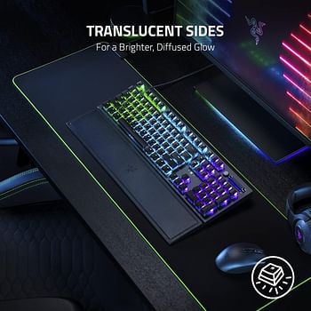 Razer Phantom Keycap Upgrade Set: Unique Stealth Design - Translucent Sides - Bottom-Lasered Legends - Keycap Removal Tools & Stablizers - Universal Compatiability - Black