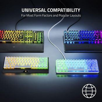 Razer Phantom Keycap Upgrade Set: Unique Stealth Design - Translucent Sides - Bottom-Lasered Legends - Keycap Removal Tools & Stablizers - Universal Compatiability - Black