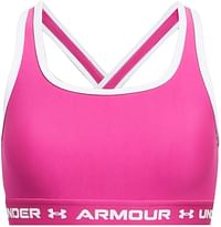 Under Armour Girls G Crossback Mid Solid Bra XL - Pink