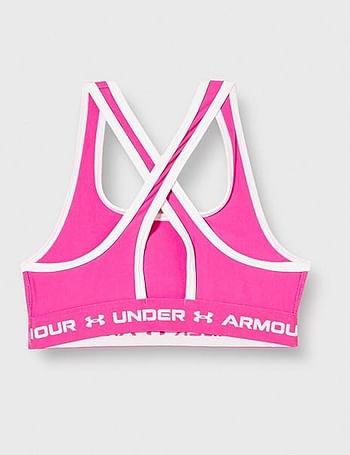 Under Armour Girls G Crossback Mid Solid Bra XL - Pink