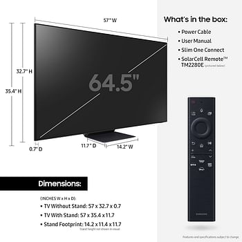 SAMSUNG 65-Inch Class Neo QLED 4K QN95B Series Mini LED Quantum HDR 32x Dolby Atmos Anti-Glare Screen Smart TV 2022 Model - 65QN95B