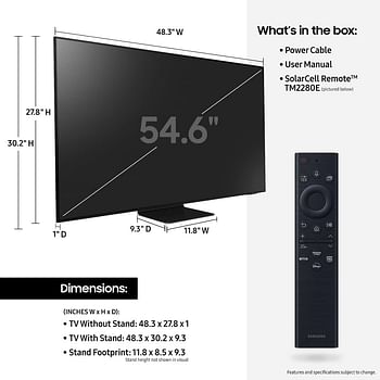 سامسونج تلفزيون ذكي كلاس نيو QLED 4K QN85B 55 بوصة كوانتوم HDR 24x دولبي اتموس موشن اكسيليراتور توربو + تلفزيون ذكي 2022