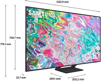 سامسونج تلفزيون ذكي 55 بوصة QLED 4K 2022 - معالج كوانتوم 4K مع صوت متكيف بالذكاء الاصطناعي وجهاز عرض العاب فائق الاتساع على التلفزيون - 55Q70B