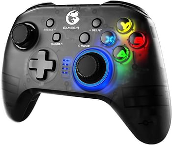 GameSir T4 Pro Wireless Bluetooth Controller for Nintendo Switch, Switch Pro Controller with LED Backlight, Turbo Gamepad Joystick with Dual Motor, Programmable Game Controller for iPhone/Android/PC