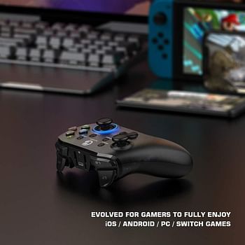 GameSir T4 Pro Wireless Bluetooth Controller for Nintendo Switch, Switch Pro Controller with LED Backlight, Turbo Gamepad Joystick with Dual Motor, Programmable Game Controller for iPhone/Android/PC