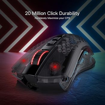 Redragon M808 Storm Pro Wireless Gaming Mouse, RGB Honeycomb Form - 16,000 DPI Optical Sensor - Programmable Macro Buttons - Precise Registration