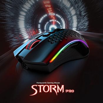 Redragon M808 Storm Pro Wireless Gaming Mouse, RGB Honeycomb Form - 16,000 DPI Optical Sensor - Programmable Macro Buttons - Precise Registration