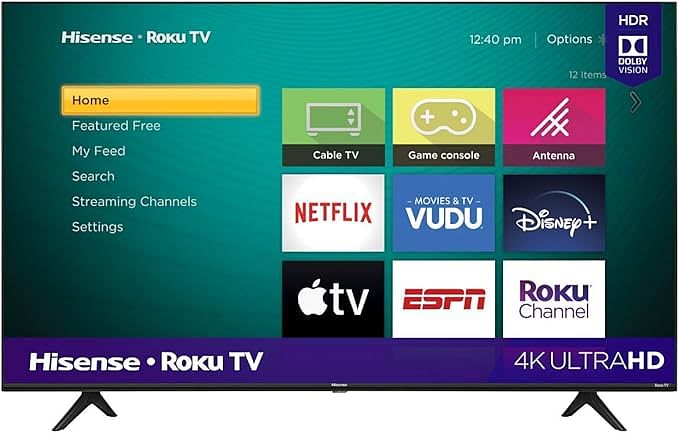 Hisense 75" Class 4K UHD LED LCD Roku Smart TV HDR R6 Series 75R6E4 - Black