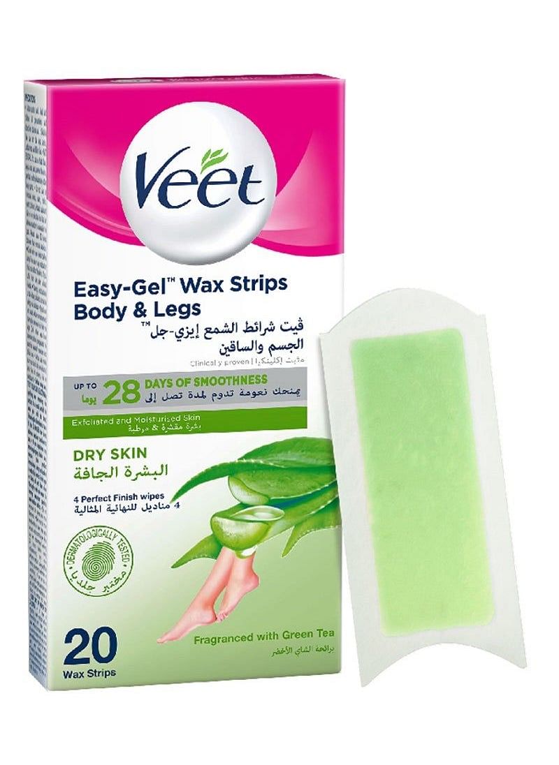 Veet Hair Removal Gel Wax Strips Dry Skin 20 Count