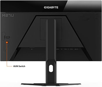 شاشة ألعاب Gigabyte M27U مقاس 27 بوصة بمعدل تحديث 160 هرتز ودقة 2160 بكسل UHD-KVM، وشاشة IPS 4k SS بدقة 3840 × 2160، ووقت استجابة 1 مللي ثانية (MPRT)، و95% من DCI-P3، وHDR، وFreeSync Premium Pro، ومنفذ DP 1.4، ومنفذان HDMI 2.1، ومنفذ USB 3.2، ومنفذ USB Ty