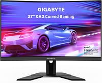 GIGABYTE G27QC 27" 165Hz 1440P Curved Gaming Monitor, 2560 x 1440 VA 1500R Display, 1ms (MPRT) Response Time, 92% DCI-P3, HDR Ready, FreeSync Premium, 1x Display Port 1.4 - Black