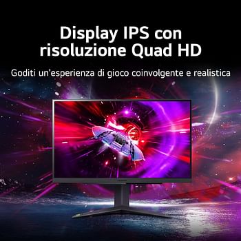 LG 27GR75Q-B 27” UltraGear QHD (2560 x 1440) IPS Display 165Hz Refresh Rate 1ms (GtG) Gaming Monitor