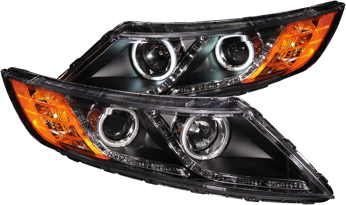 ANZO USA 121460 Black/Clear/Amber Halogen Projector Headlight For Kia Optima