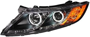 ANZO USA 121460 Black/Clear/Amber Halogen Projector Headlight For Kia Optima